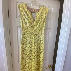 bcbg maxazria runway cain lemon yellow dress